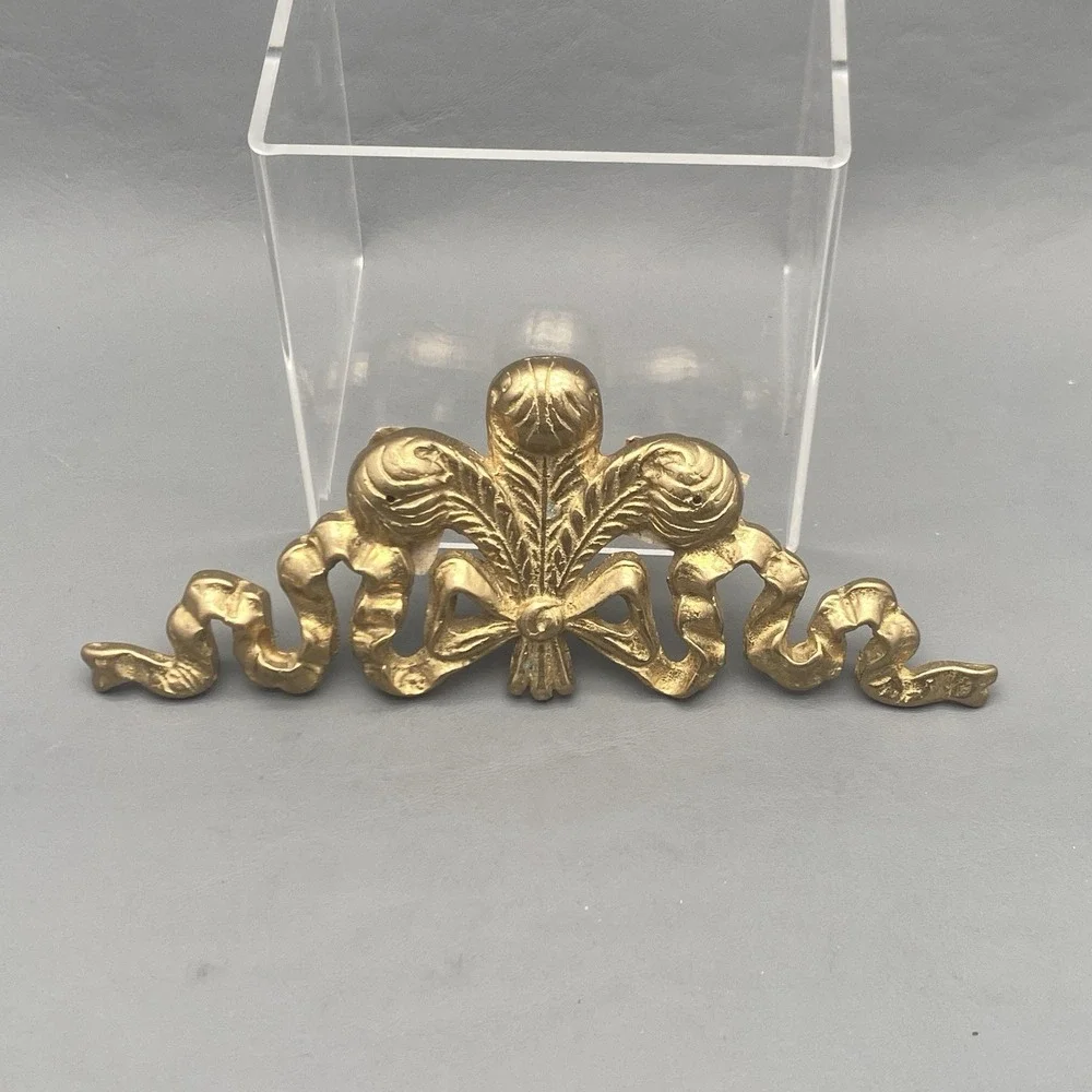 Vintage Solid Brass Bow Swag Wall Hanger